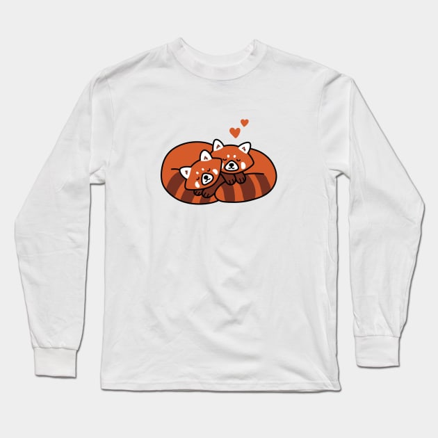 Cuddling Red Pandas Long Sleeve T-Shirt by Ashleigh Green Studios